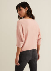 Women's Light Pink Batwing Knitted Jumper Pink