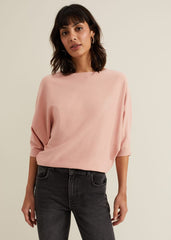 Women's Light Pink Batwing Knitted Jumper Pink