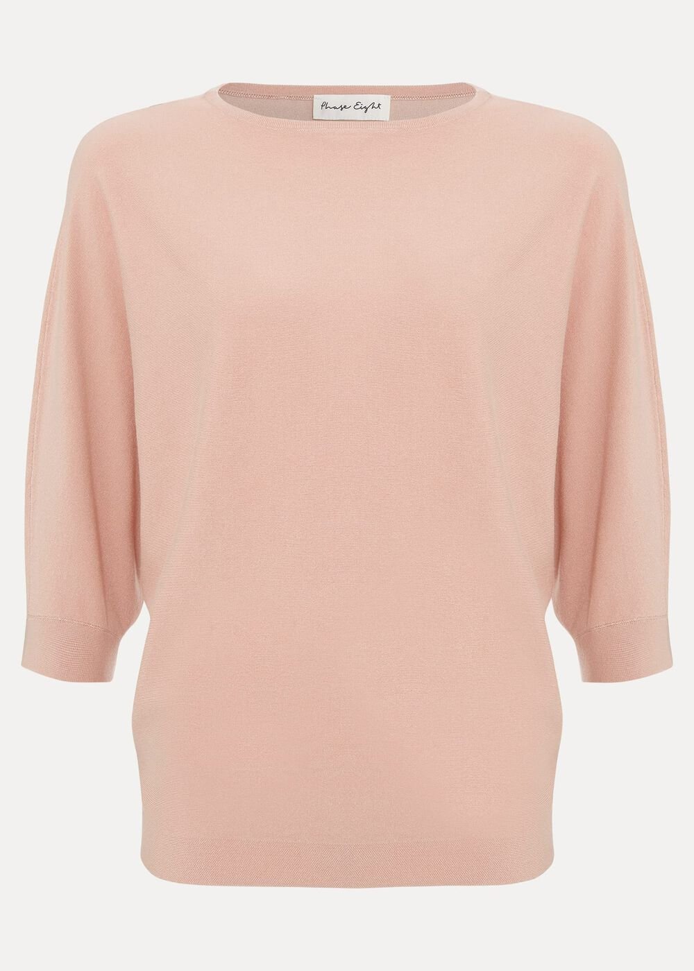 Women's Light Pink Batwing Knitted Jumper Pink