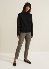 Ella Black Woven Sleeve Jumper Black
