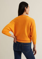 Gina V Neck Batwing Jumper Orange