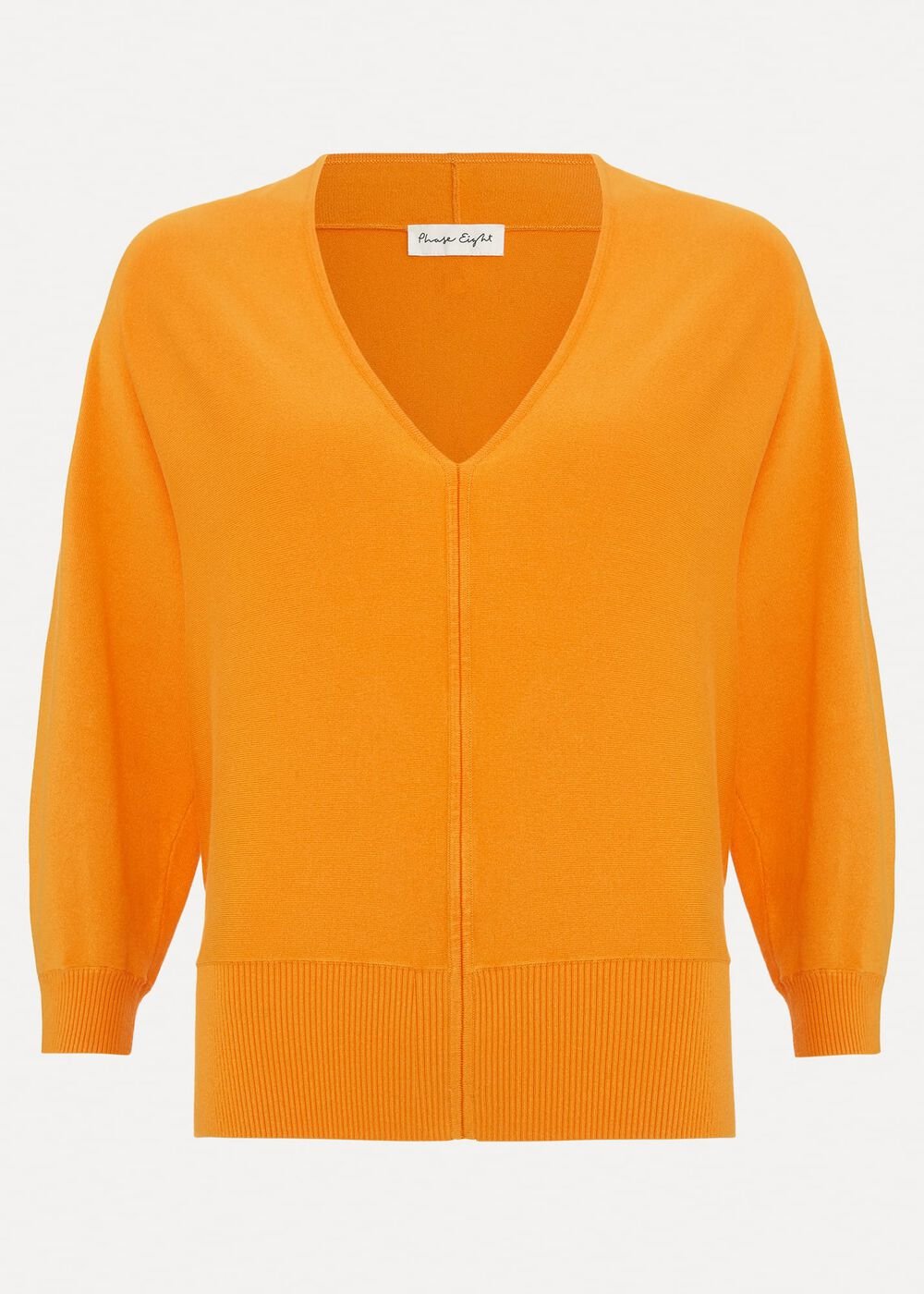 Gina V Neck Batwing Jumper Orange