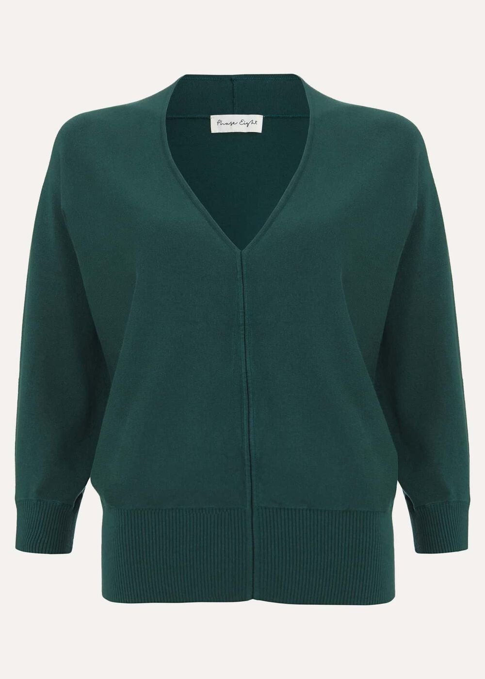 Gina V Neck Batwing Jumper Green
