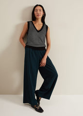 Zoe Tweed Knit Black Tank Black/Ivory