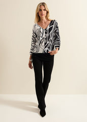 Ava Floral Print Colour Block Jumper Multi-Coloured