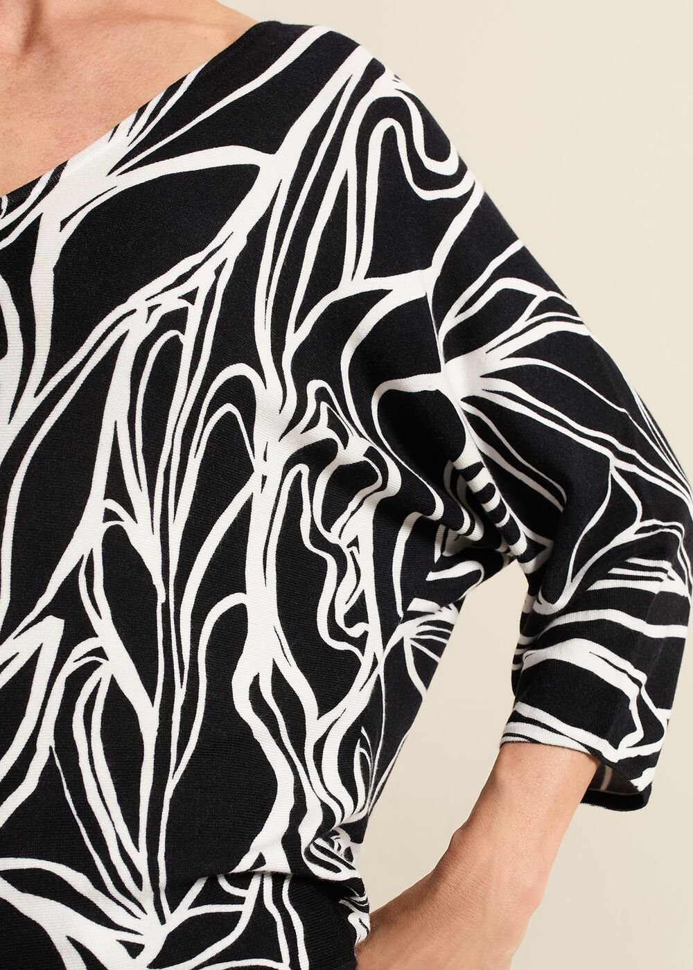 Ava Floral Print Colour Block Jumper Multi-Coloured