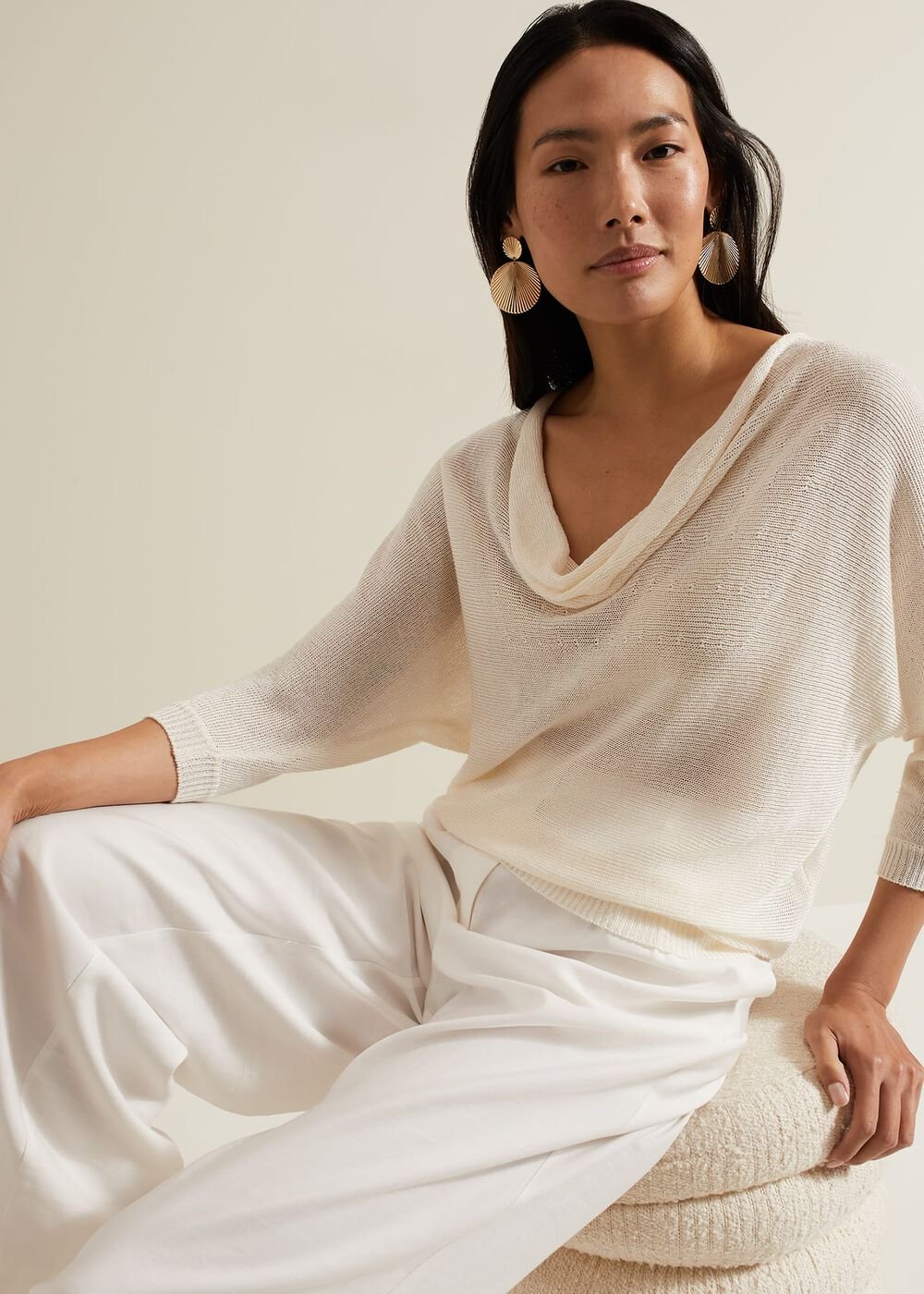 Malti Metallic Knit Ivory