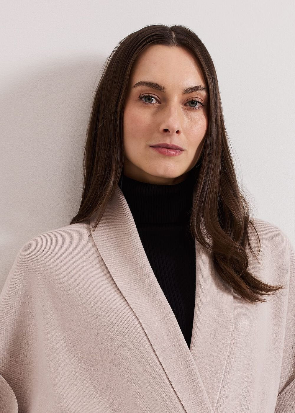 Wendy Shawl Collar Knit Gilet Stone
