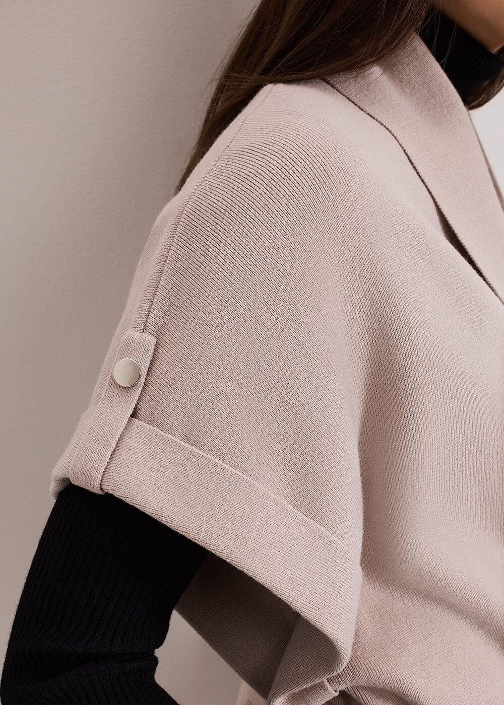 Wendy Shawl Collar Knit Gilet Stone