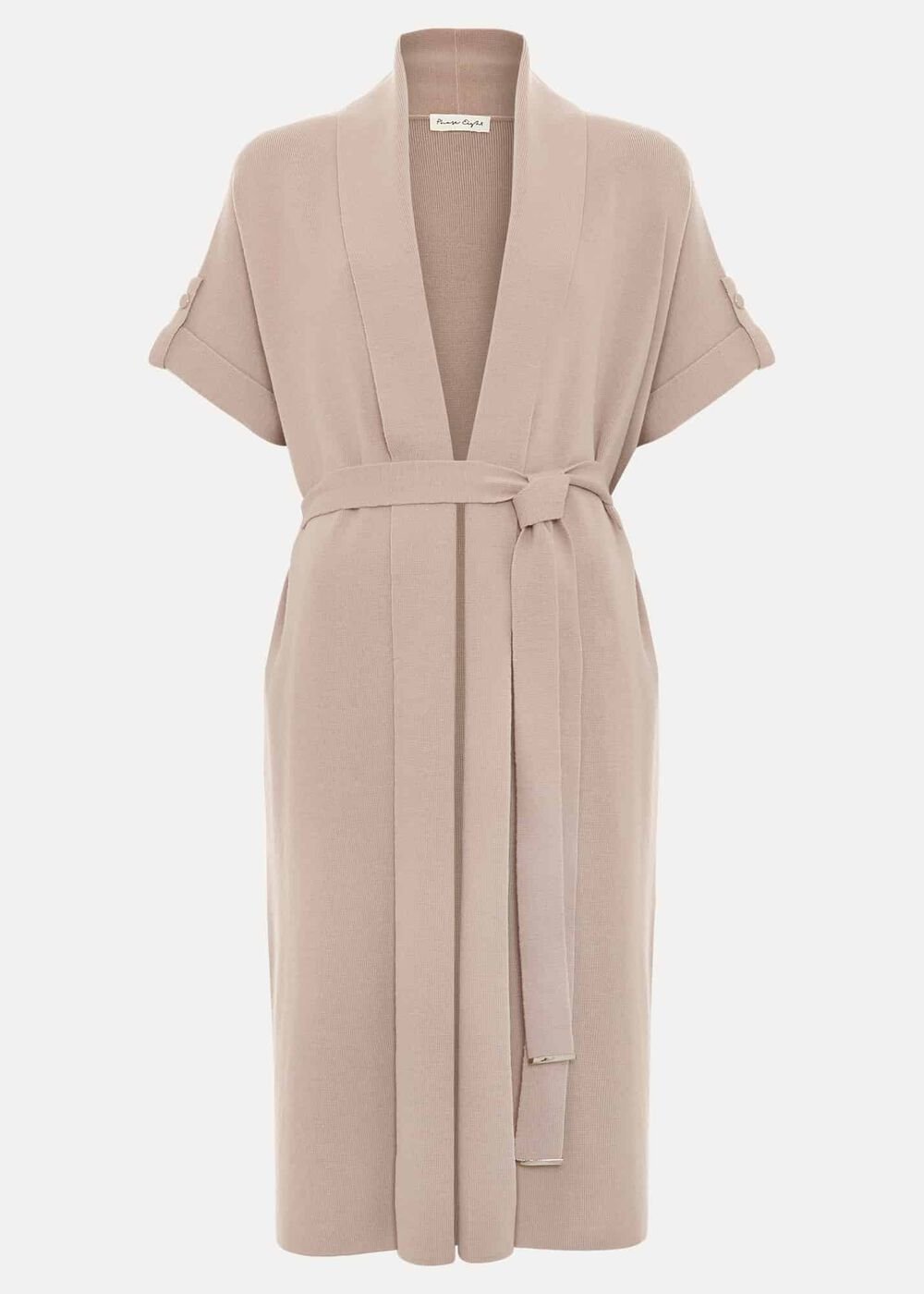 Wendy Shawl Collar Knit Gilet Stone