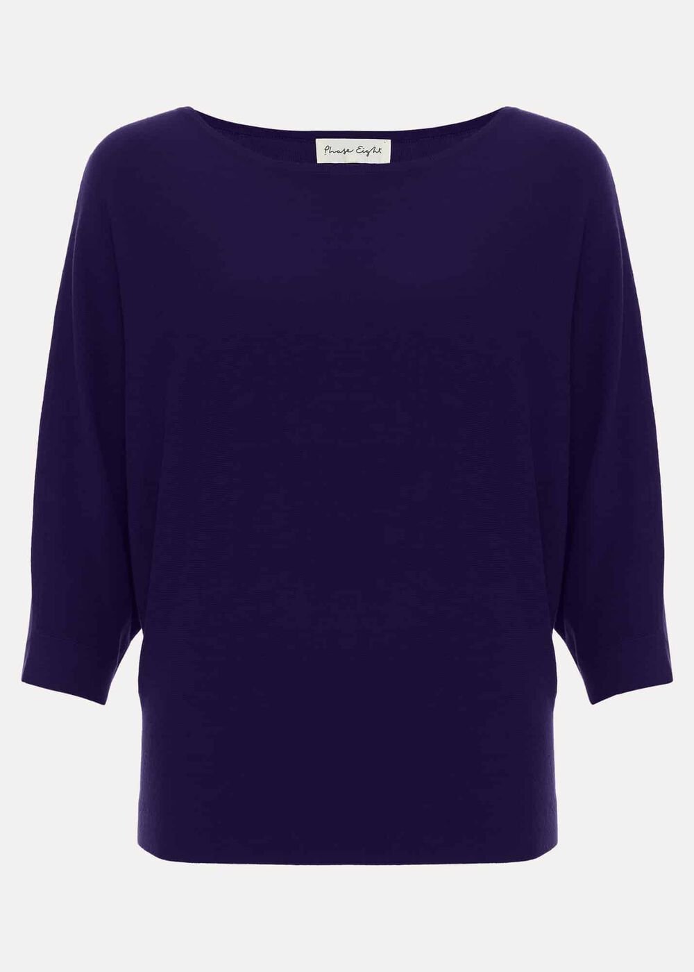 Women's Dark Purple Batwing Knit Jumper Purple