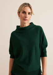 Salima Funnel Neck Knit Jumper Green