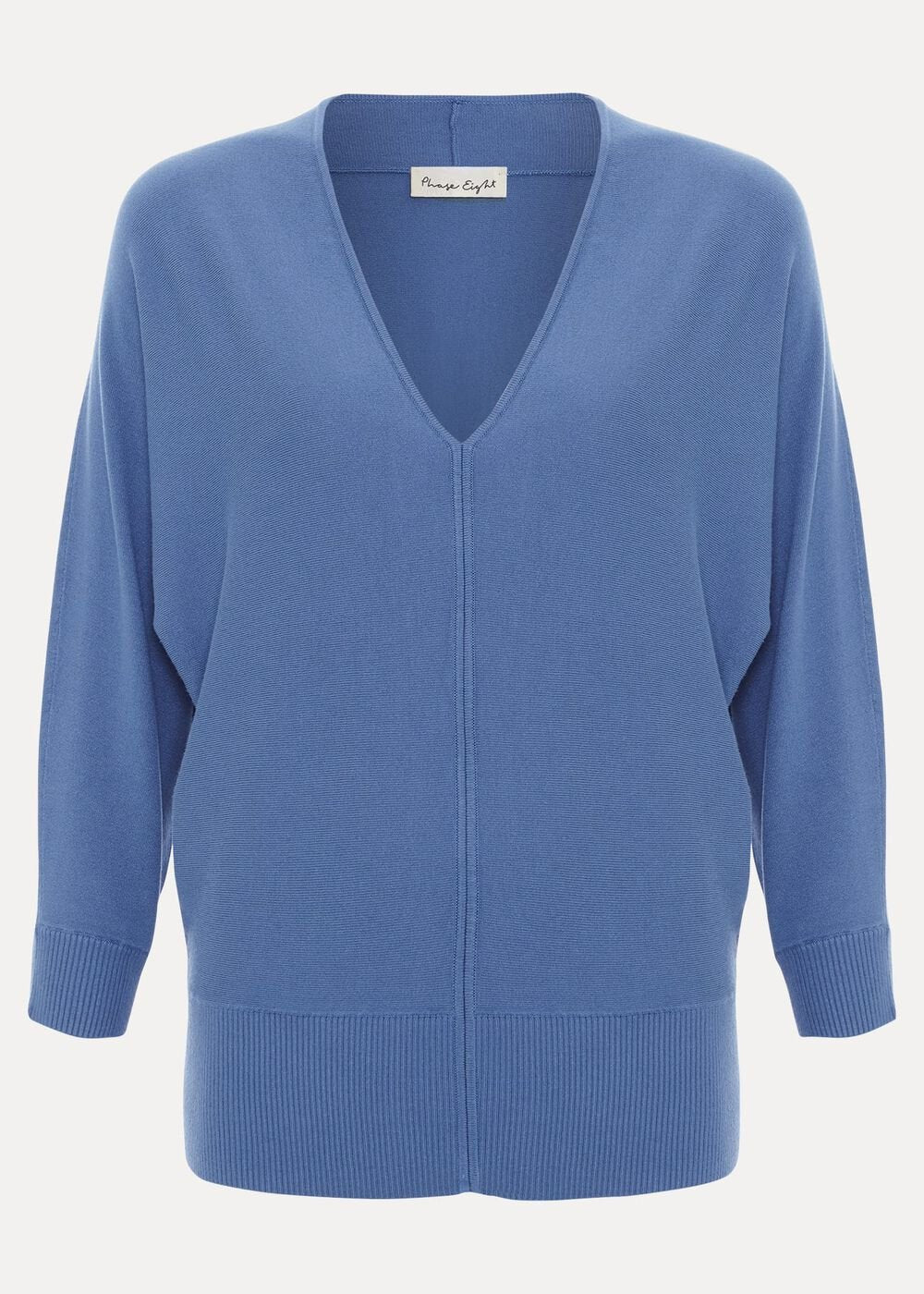 Gina V Neck Batwing Jumper Blue
