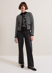 Tiffany Lurex Check Cardigan Black/Ivory