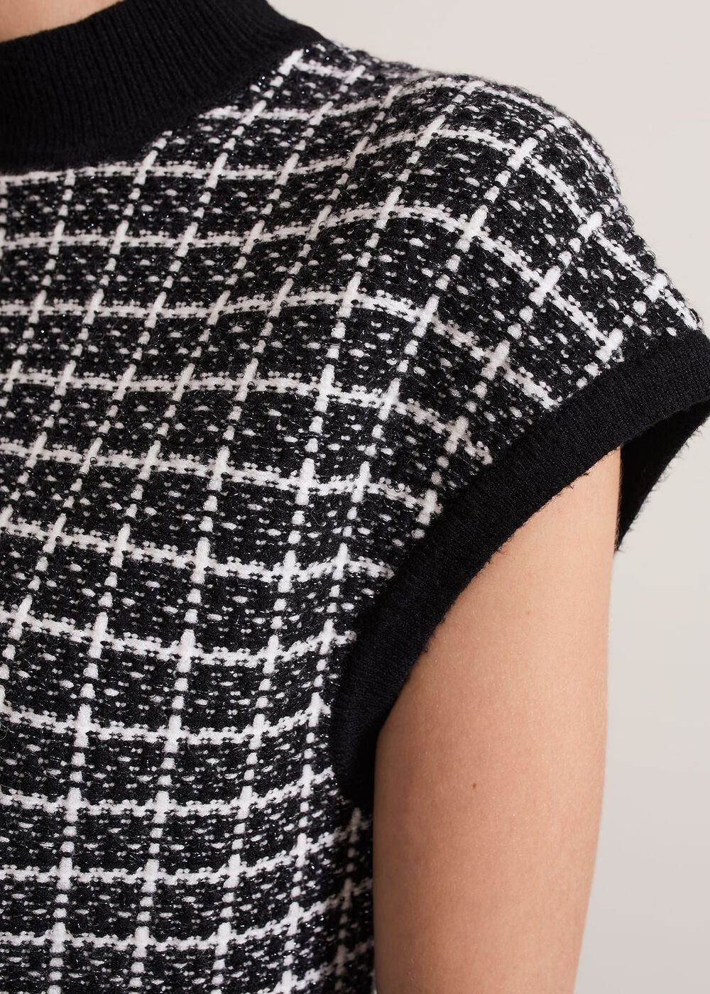 Tiffany Lurex Tank Black/Ivory