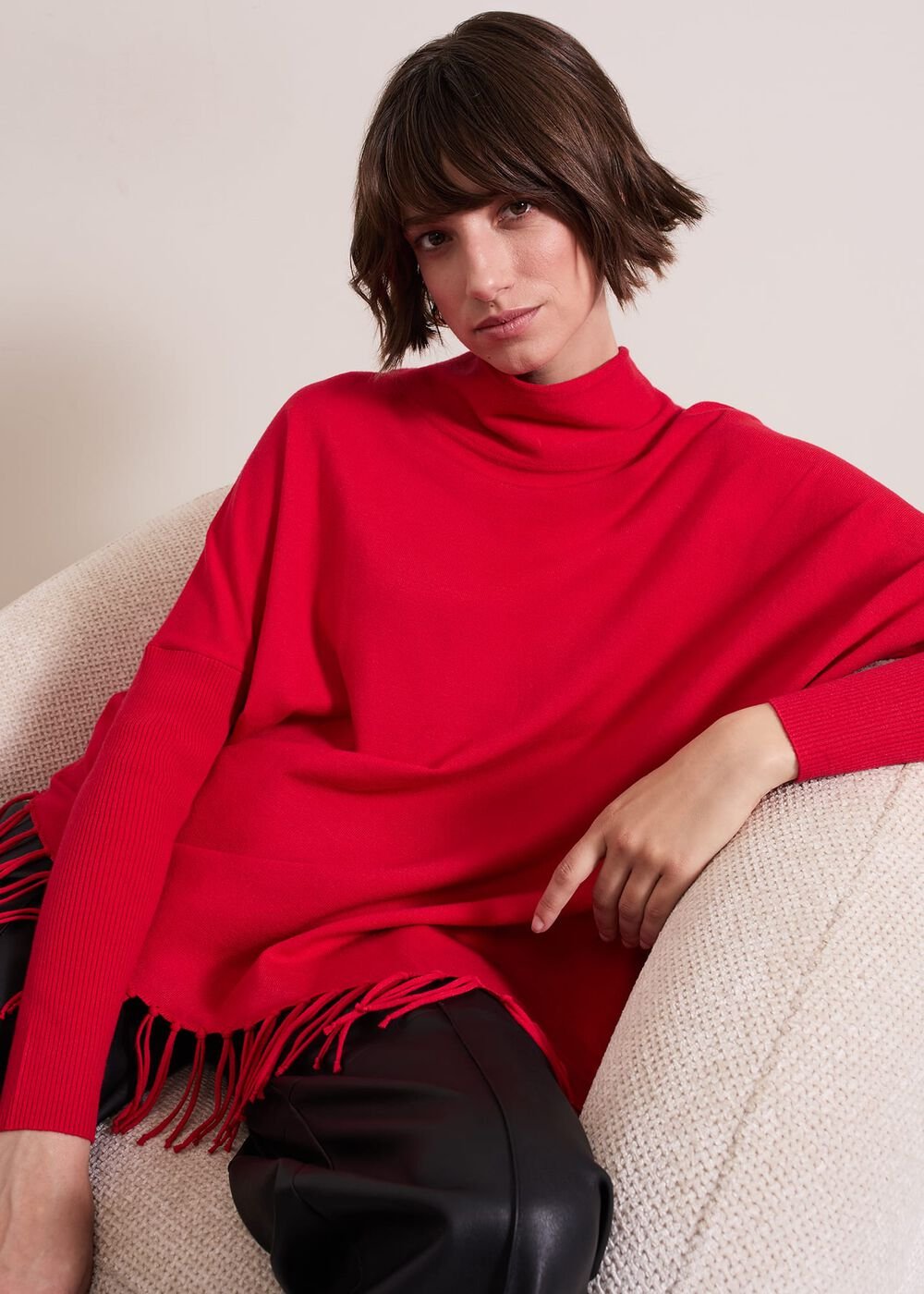 Athena Tassel Knit Red