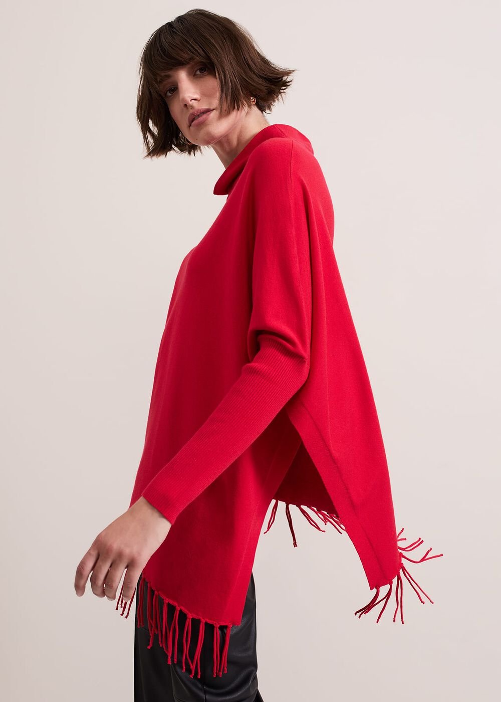 Athena Tassel Knit Red