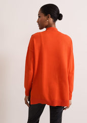 Holly Button Neck Jumper Orange