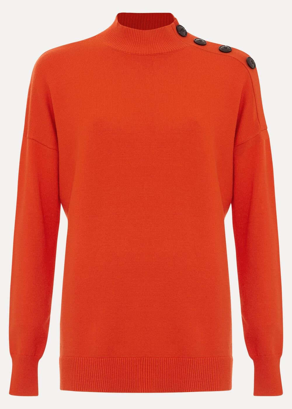 Holly Button Neck Jumper Orange