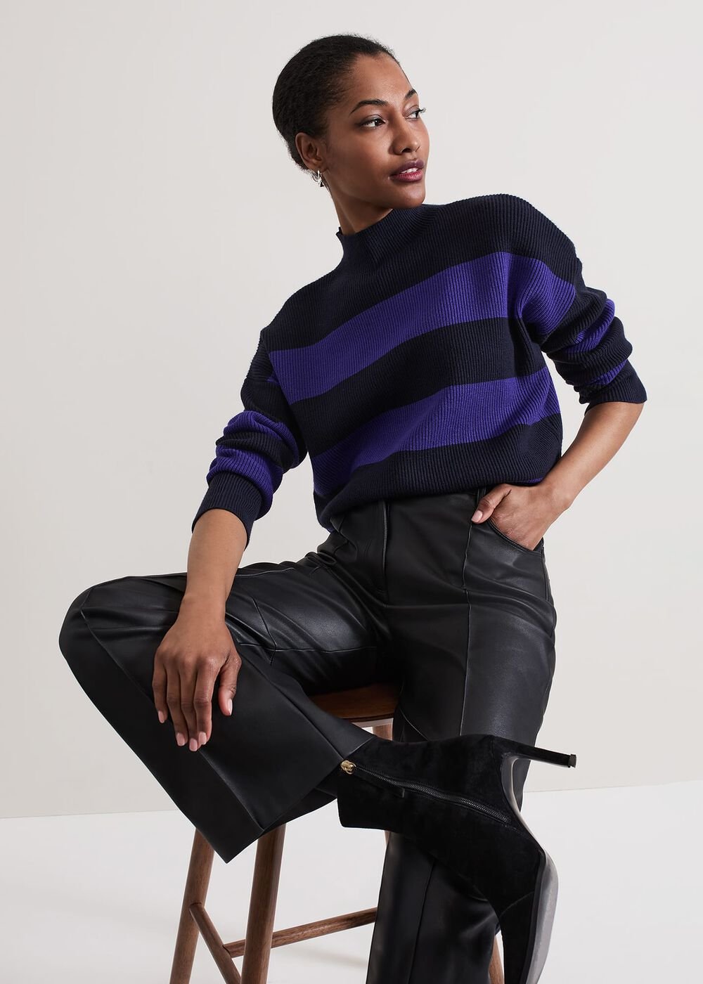 Sammi Stripe Jumper Navy