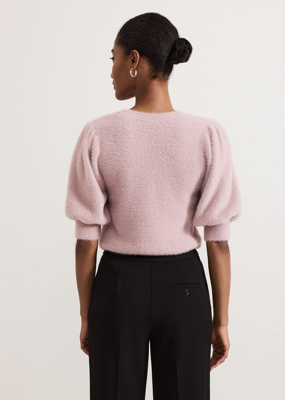 Fern Fluffy Puff Sleeve Knit Pink