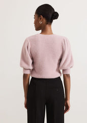 Fern Fluffy Puff Sleeve Knit Pink