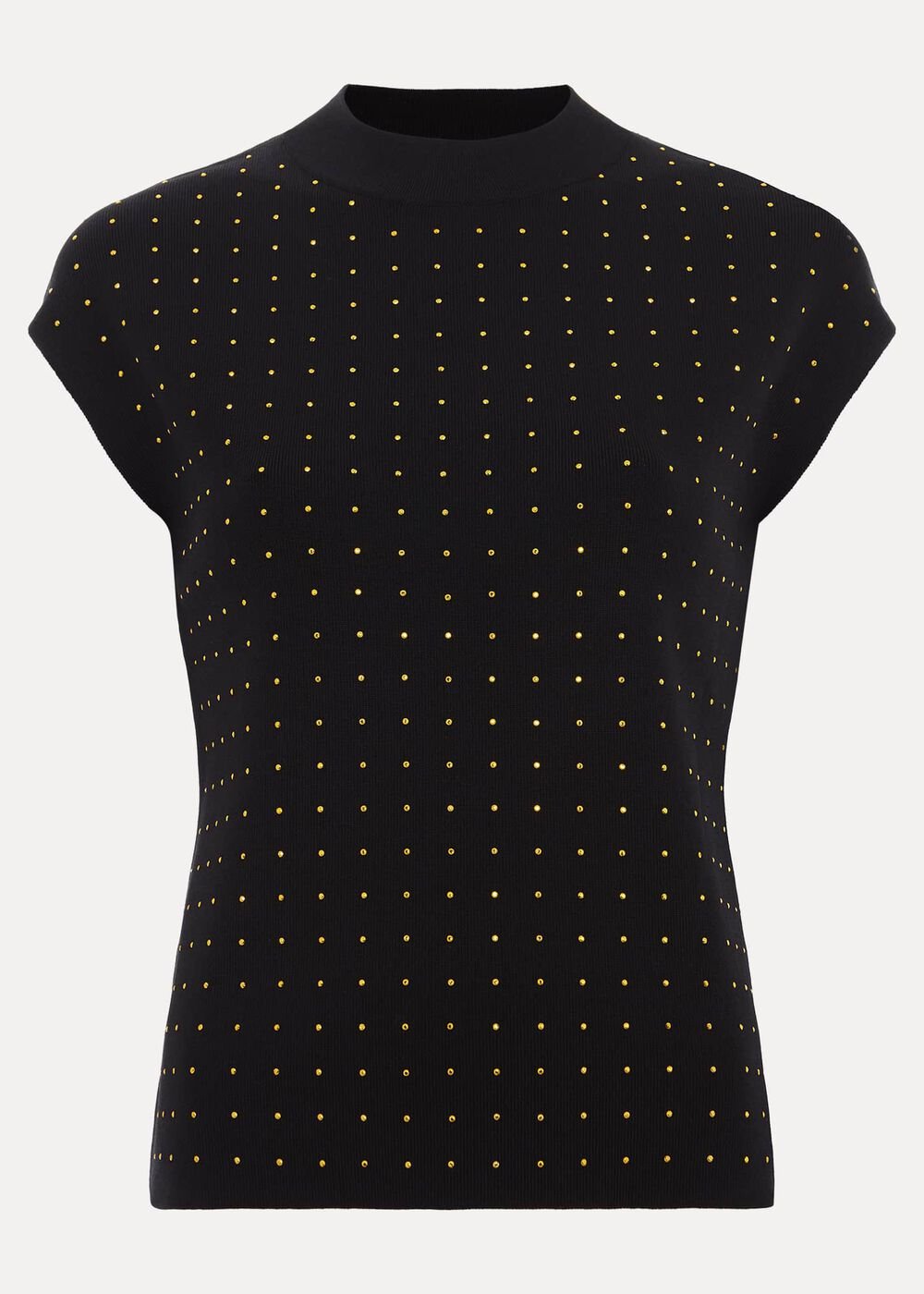 Kendall Stud Knit Top Black