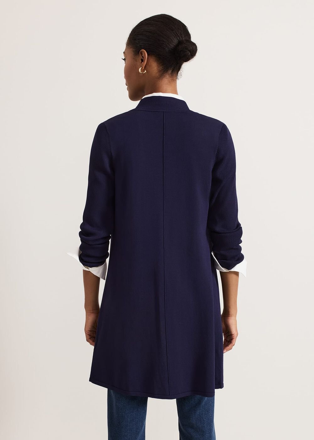 Lauren Longline Edge To Edge Cardigan Navy
