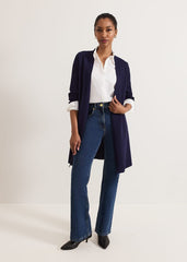 Lauren Longline Edge To Edge Cardigan Navy