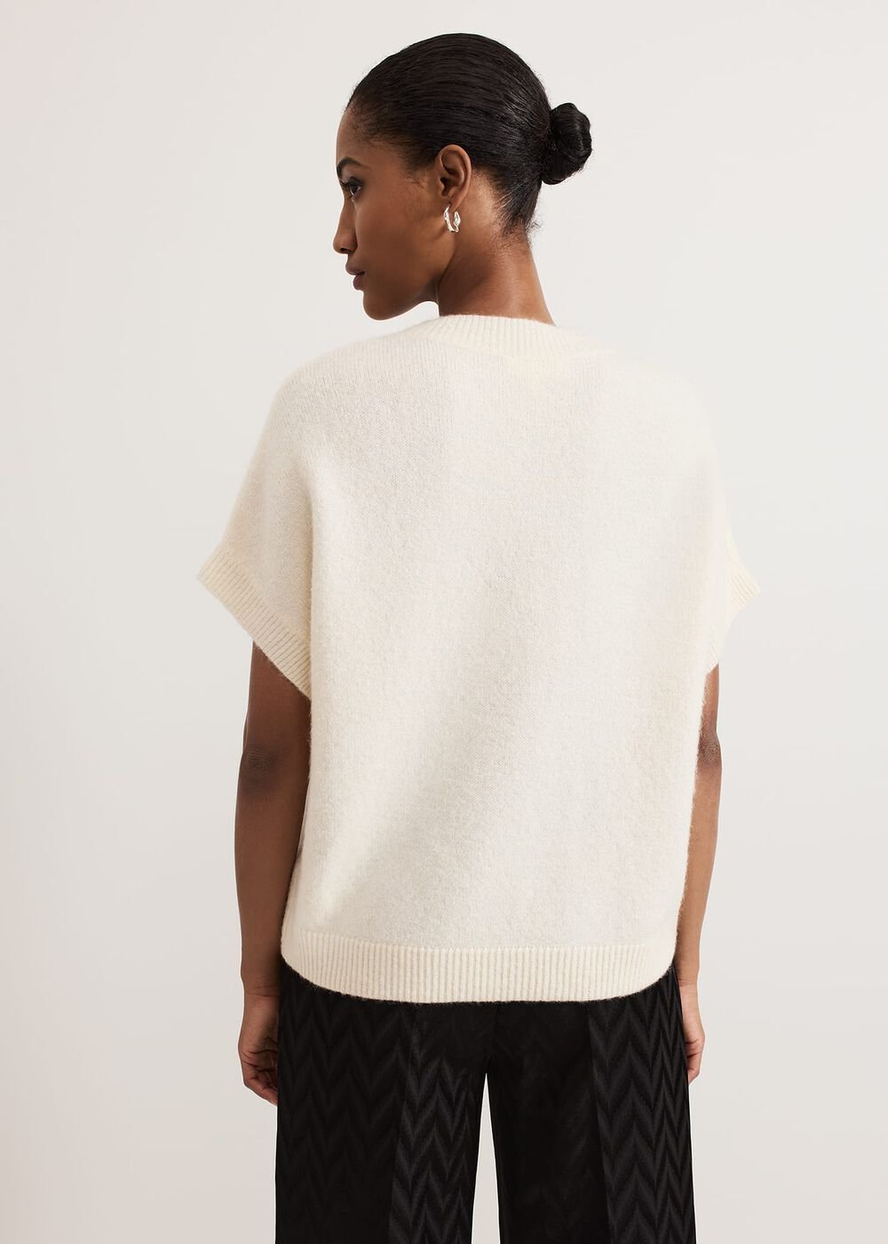Allie Tabard Jewelled Top Ivory