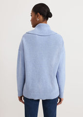 Dara Blue Chunky Cowl Neck Jumper Blue