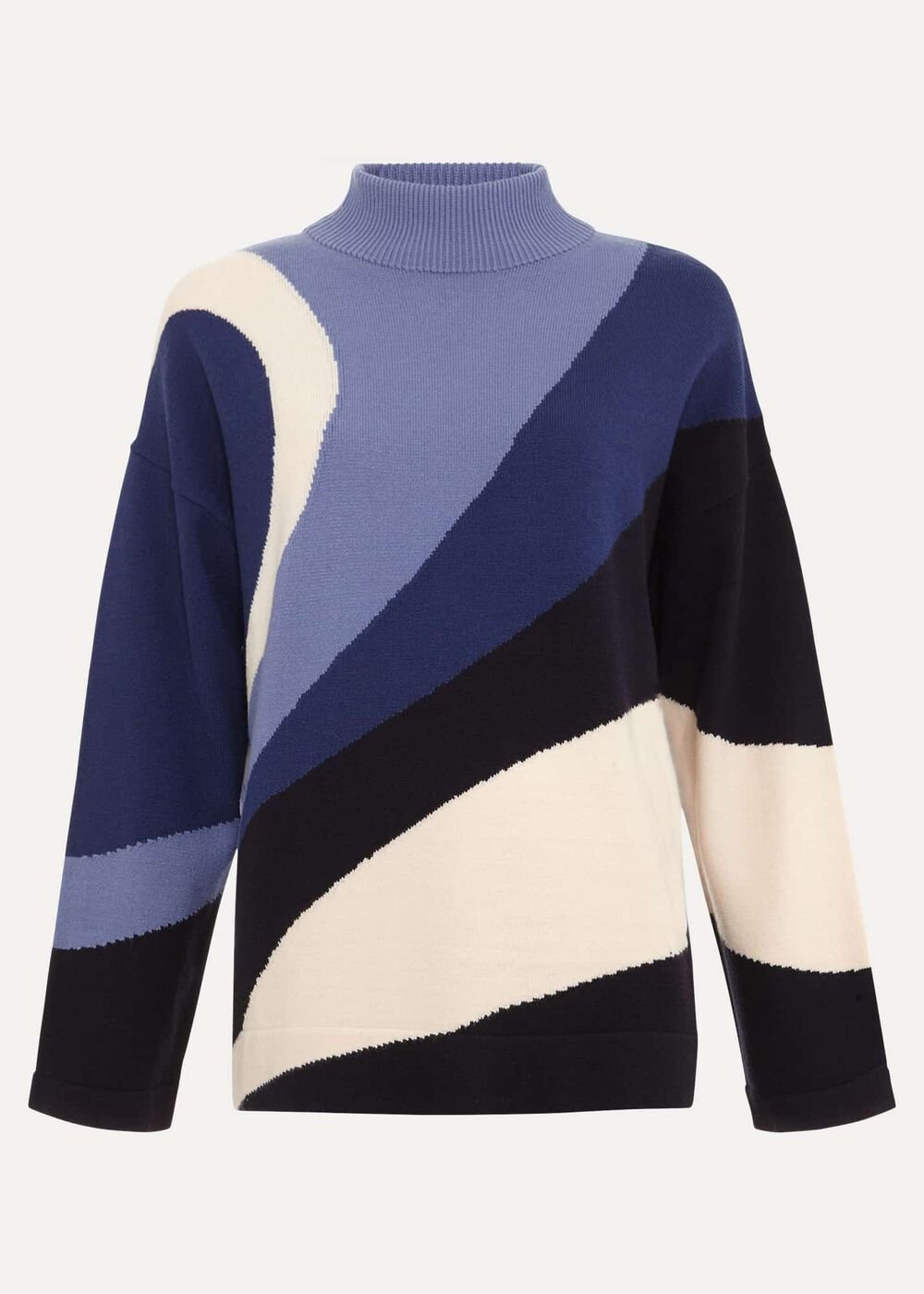 Sabrina Swirl Jacqaurd Jumper Navy