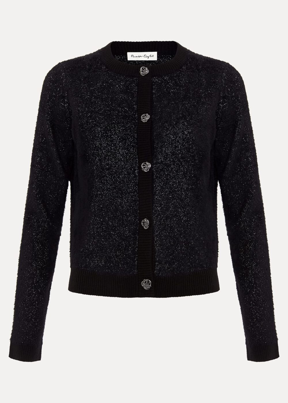Javina Fluffy Lurex Cardigan Metallic