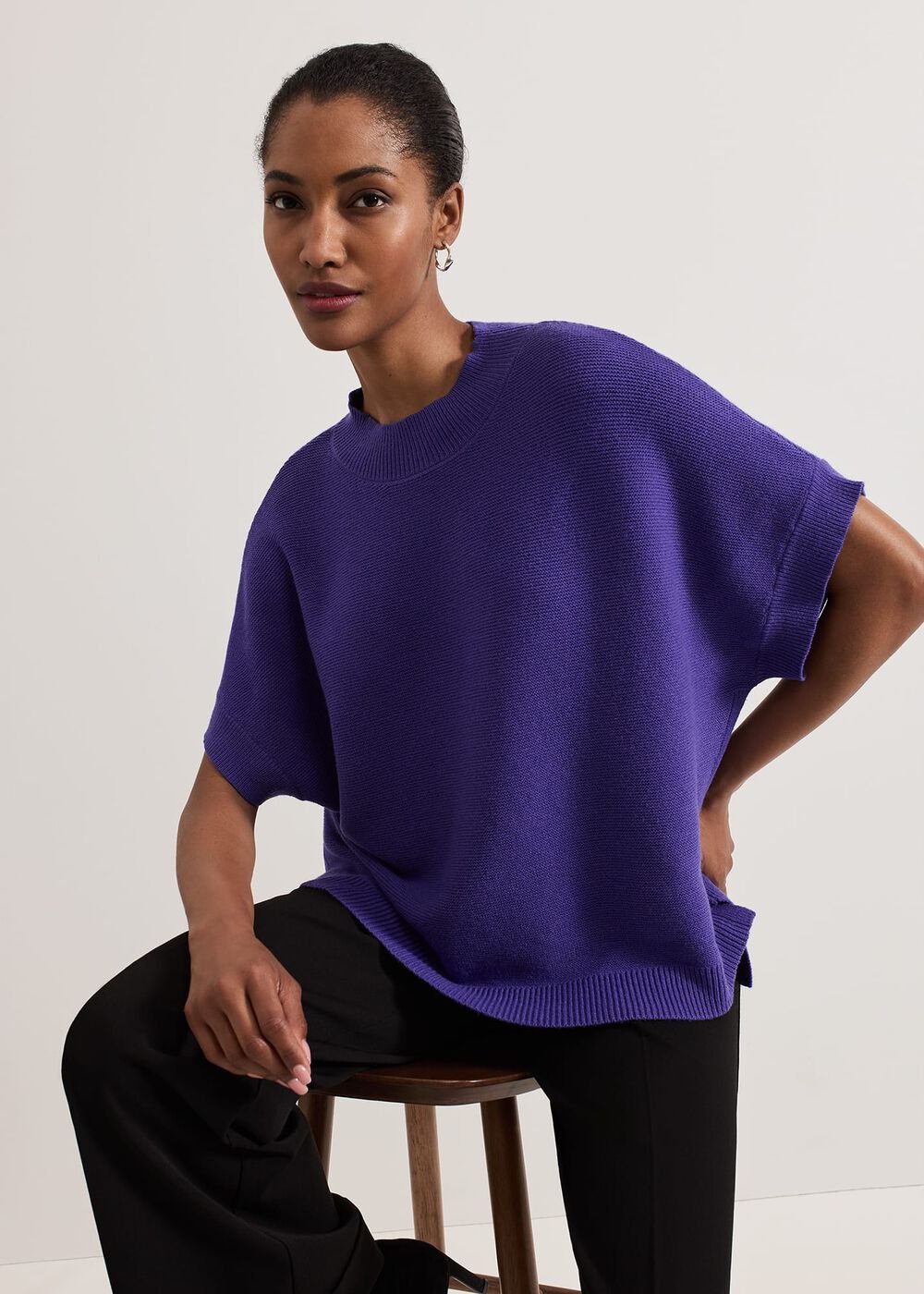 Grace Sleeveless Tabard Top Purple