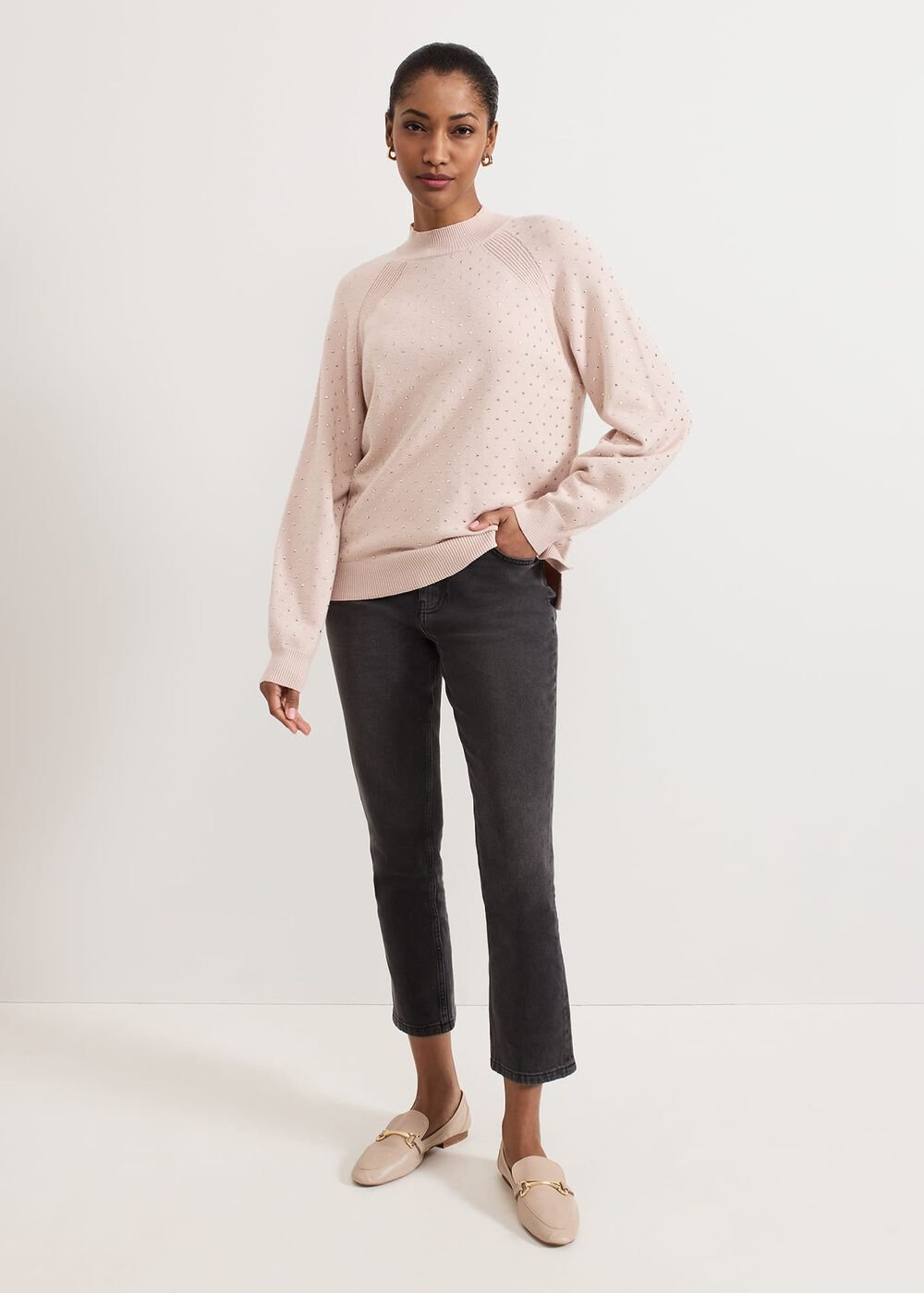 Tala Hotfix Knit Jumper Pink