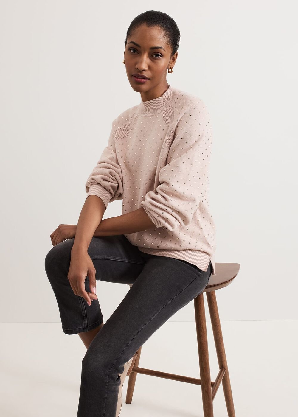 Tala Hotfix Knit Jumper Pink