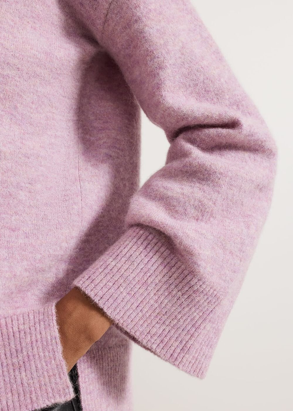 Olivia V Neck Alpaca Jumper Pink