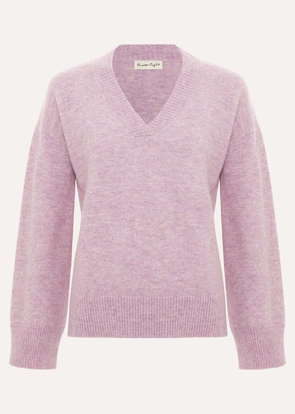 Olivia V Neck Alpaca Jumper Pink