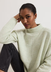 Jordan Alpaca Funnel Neck Jumper Green