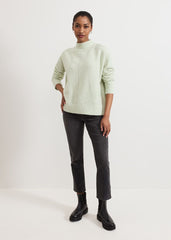 Jordan Alpaca Funnel Neck Jumper Green