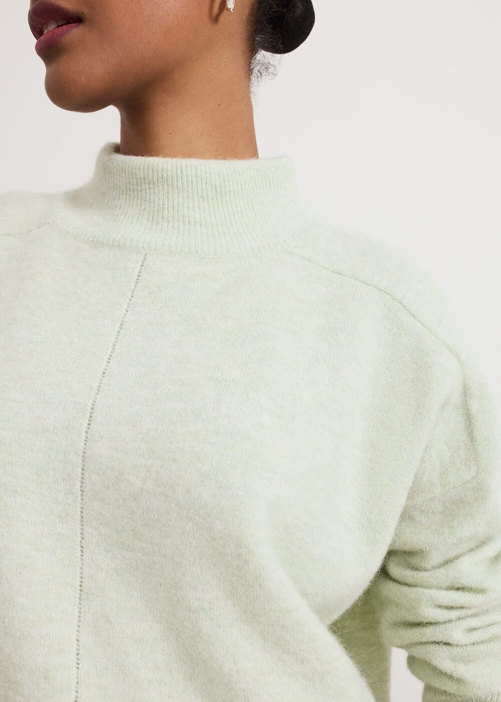 Jordan Alpaca Funnel Neck Jumper Green