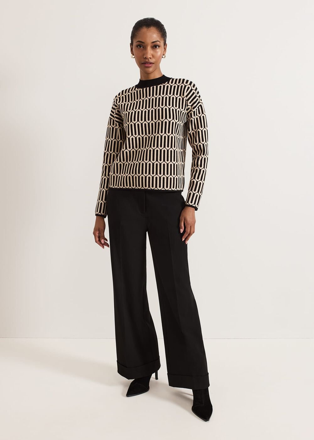Tanya Lurex Geo Jumper Gunmetal