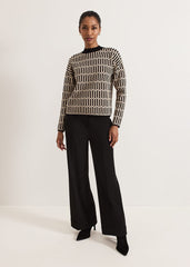 Tanya Lurex Geo Jumper Gunmetal