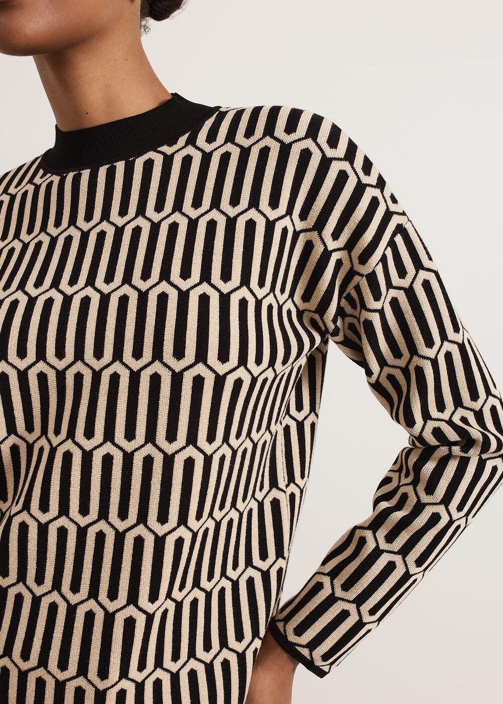 Tanya Lurex Geo Jumper Gunmetal