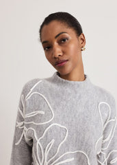 Amber Applique Knit Jumper Grey