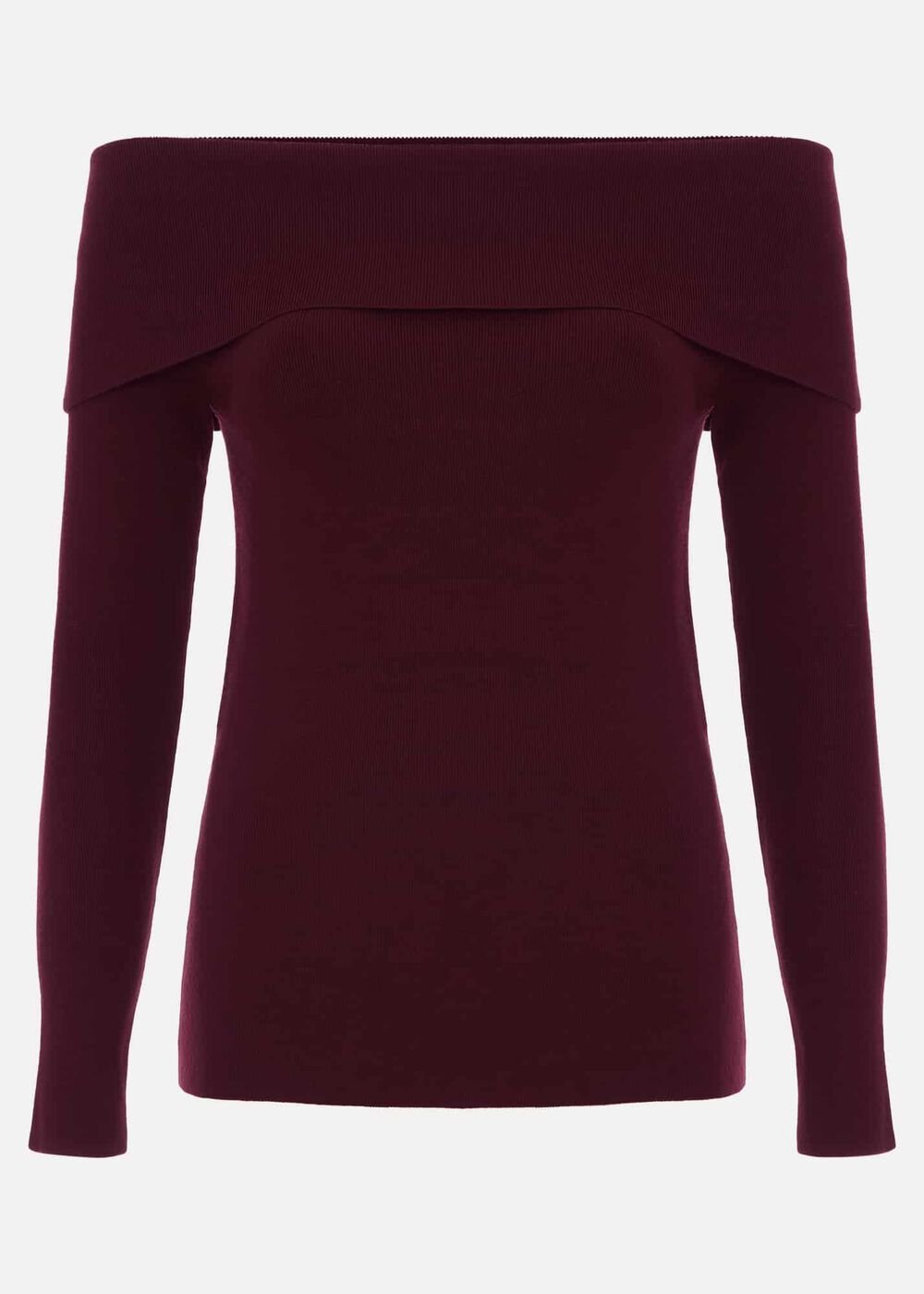 Nya Bardot Knit Top Burgundy