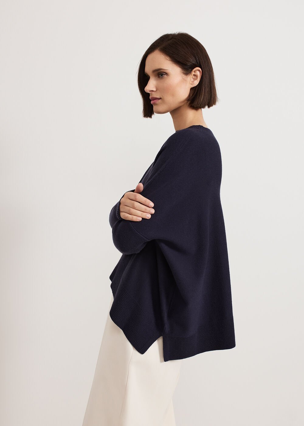 Kara Square Boxy Knit Top Navy