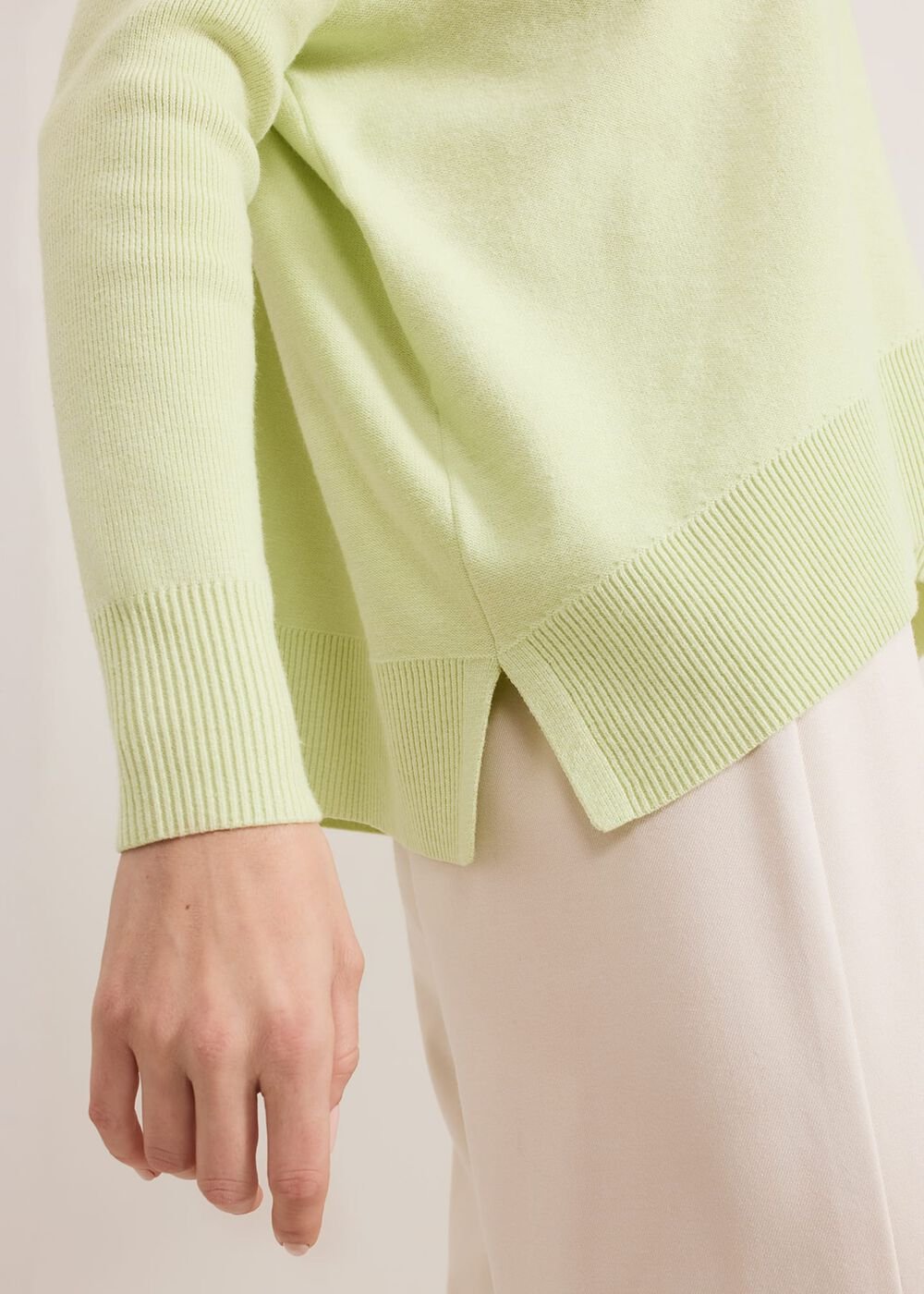 Kara Square Boxy Knit Top Lime