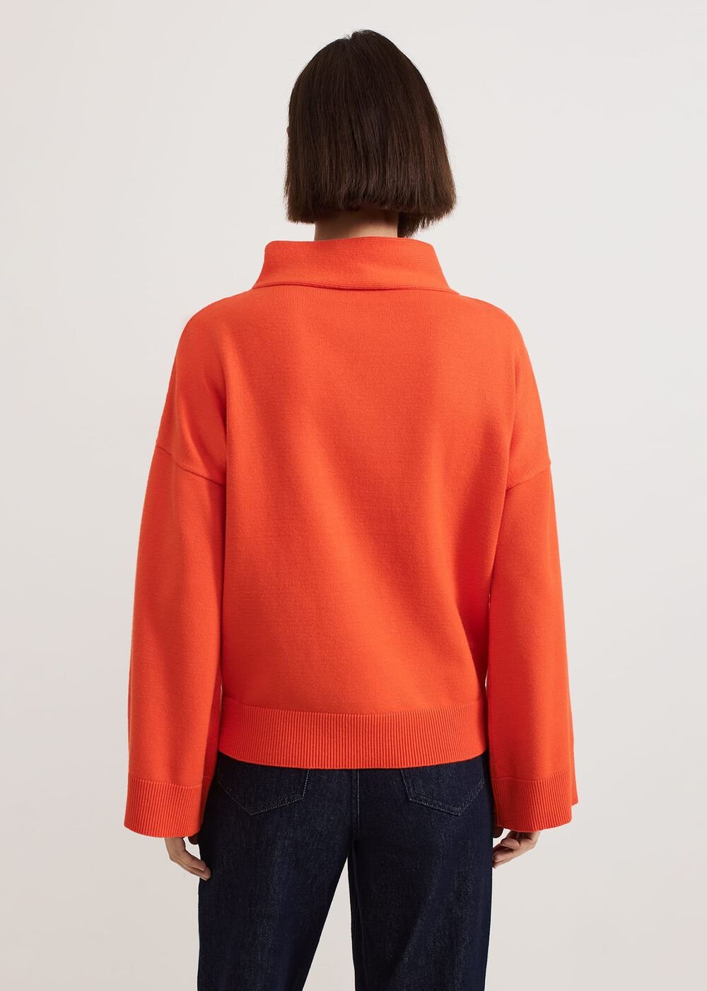 Blaire Fluted Sleeve Knit Jumper Orange