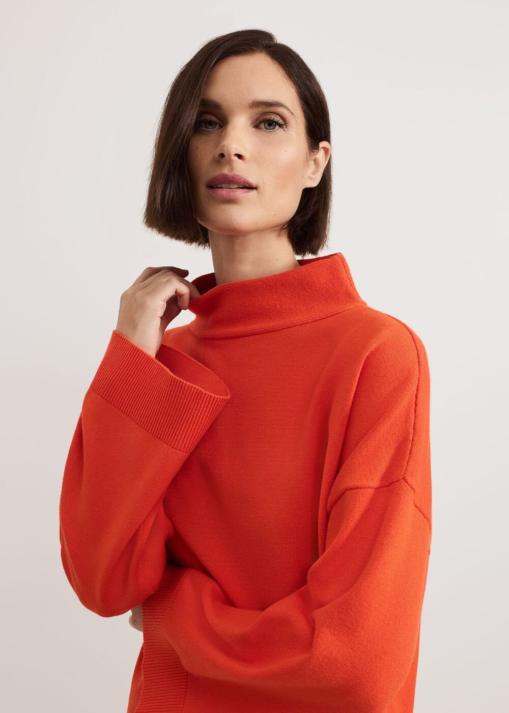 Blaire Fluted Sleeve Knit Jumper Orange
